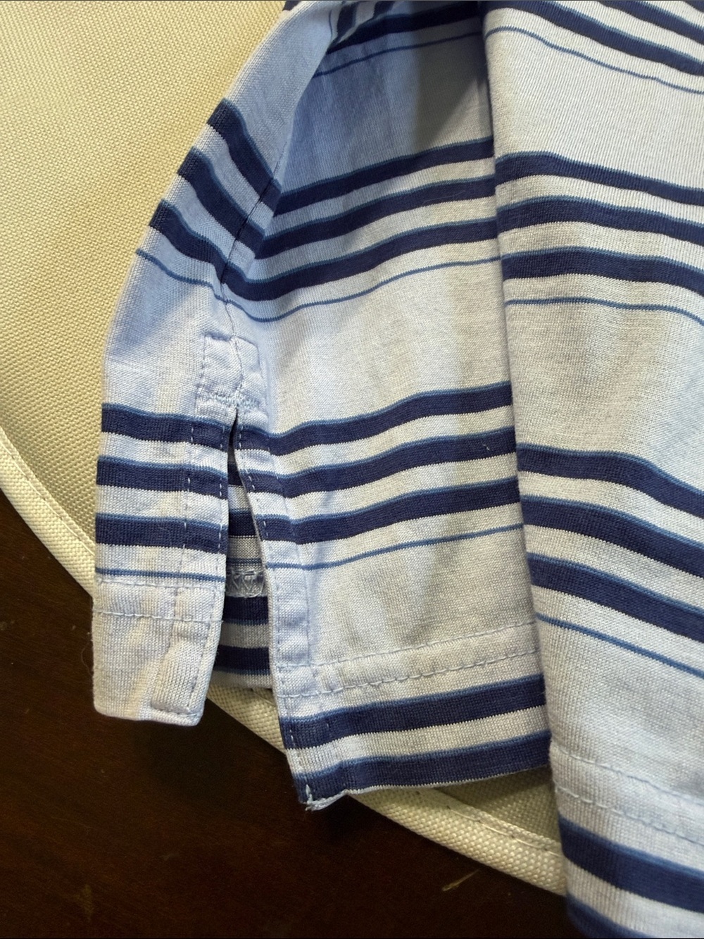 Daniel Cremieux Light Blue Polo with Navy Stripes - Picture 6 of 6
